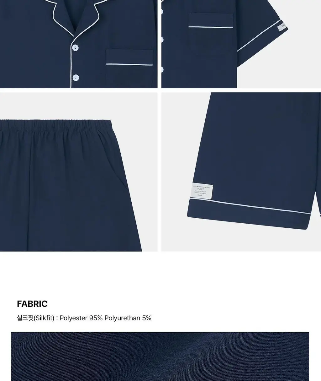[해원 Pick] 도씨 실크핏 에센셜 반팔 커플 잠옷 세트 상세페이지 36
